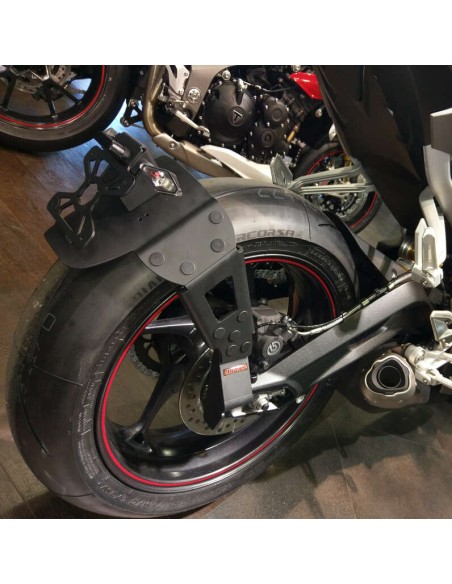 ACCESS DESIGN Suport plăcuță de înmatriculare „montat pe roți” negru Triumph Street Triple 800