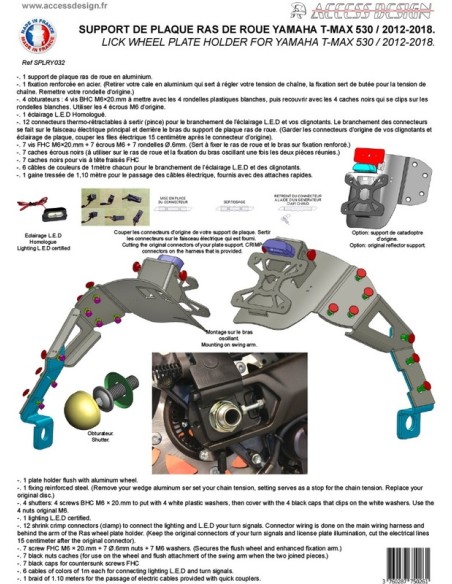 ACCESS DESIGN ''Wheel Fitted'' License Plate Holder Black Yamaha T-Max 530