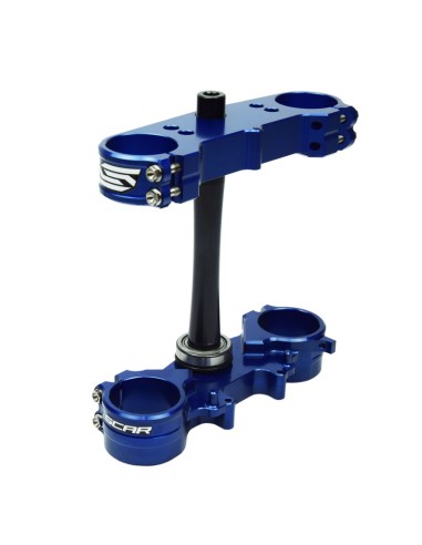 SCAR Triple Clamp Offset 22mm Blue