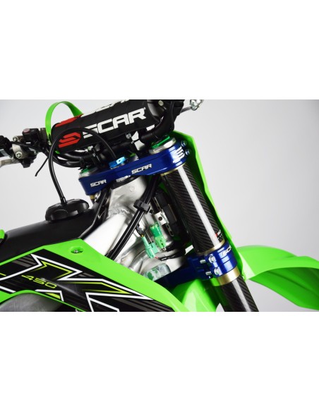 SCAR Triple Clamp Offset 22mm Blue