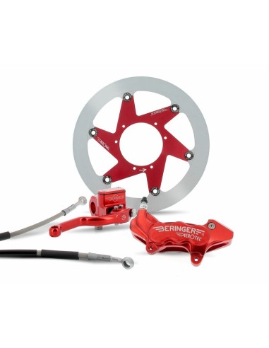 BERINGER Top Race Brake System 16.5'' Wheel Aerotec® Radial Caliper 4 Pistons Red Honda CRF250R/450R