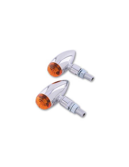 SHIN YO Micro-Bullet Indicators Chrome/Orange E-Approved (Pair)