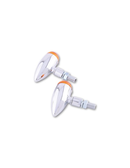 SHIN YO Micro-Bullet Indicators Chrome/Orange E-Approved (Pair)