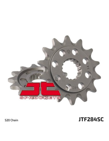 JT SPROCKETS Pinion din oțel cu autocurățare față 284 - 520