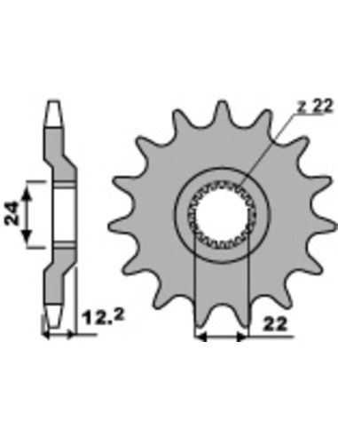 Pinion față standard din oțel PBR 405 - 520