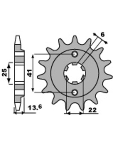 Pinion față standard din oțel PBR 293 - 525