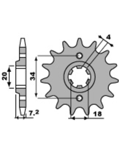 Pinion față standard din oțel PBR 329 - 520