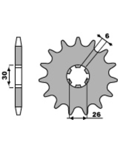 Pinion față standard din oțel PBR 568 - 530