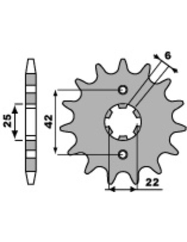 Pinion față standard din oțel PBR 278 - 530