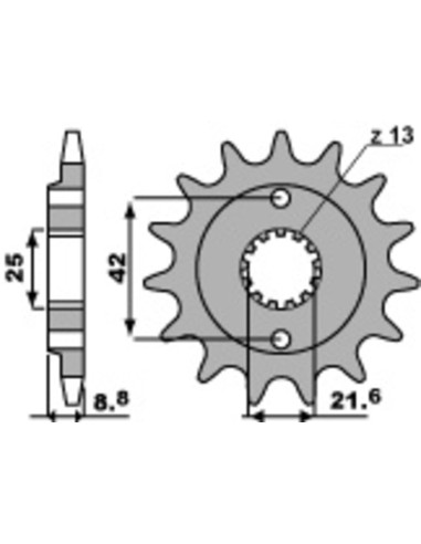 Pinion față standard din oțel PBR 525 - 520