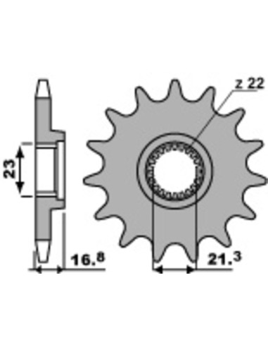 Pinion față standard din oțel PBR 443 - 520