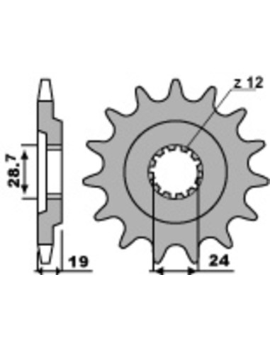 Pinion față standard din oțel PBR 527 - 630