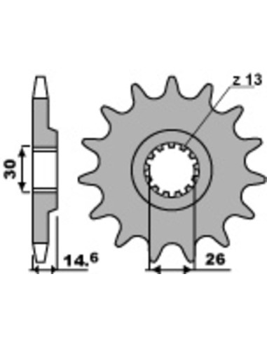 Pinion față standard din oțel PBR 341 - 530