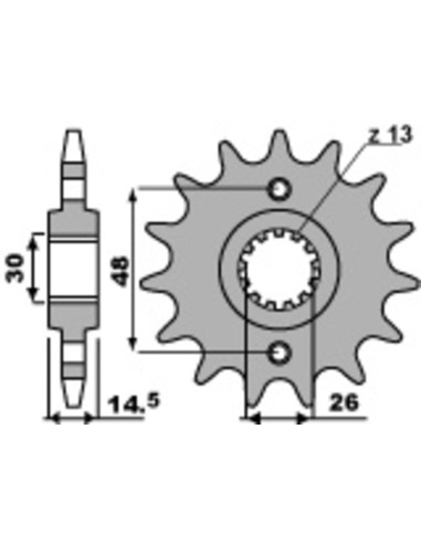 Pinion față standard din oțel PBR 339 - 530