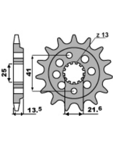 Pinion față standard din oțel PBR 2099 - 520