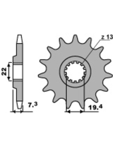Pinion față standard din oțel PBR 434 - 520