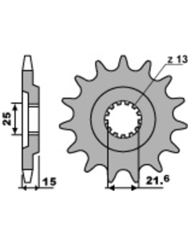 Pinion față standard din oțel PBR 528 - 630