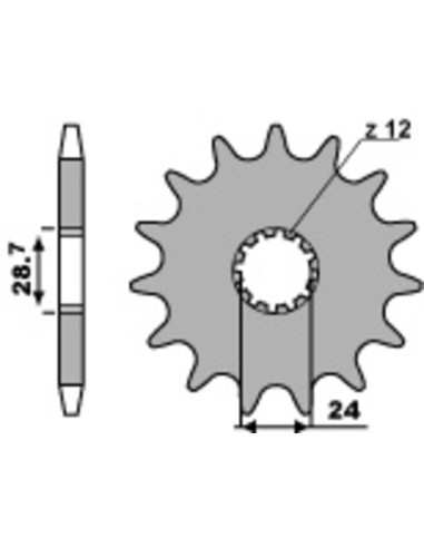 Pinion față standard din oțel PBR 526 - 530
