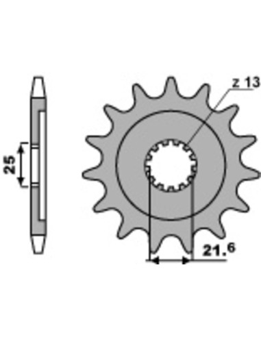 Pinion față standard din oțel PBR 570 - 530