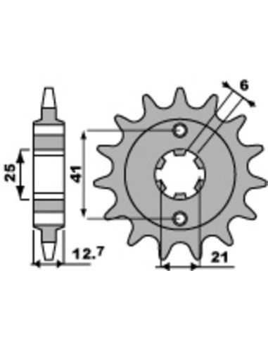 Pinion față standard din oțel PBR 288 - 530