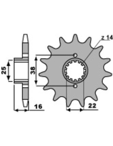 Pinion față standard din oțel PBR 490 - 520
