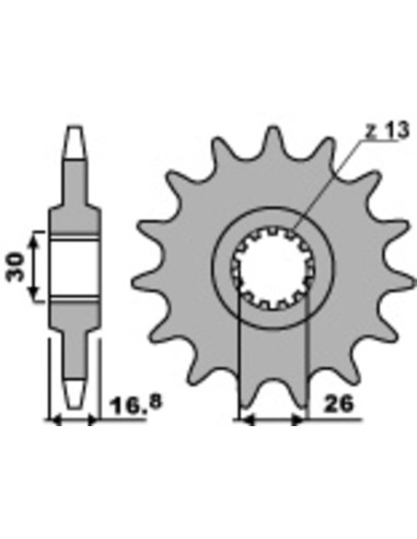 Pinion față standard din oțel PBR 2068 - 525