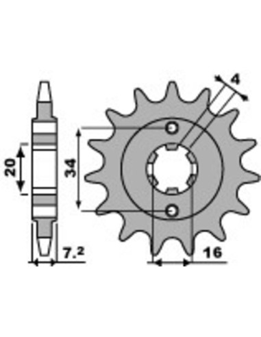 Pinion față standard din oțel PBR 2247 - 520