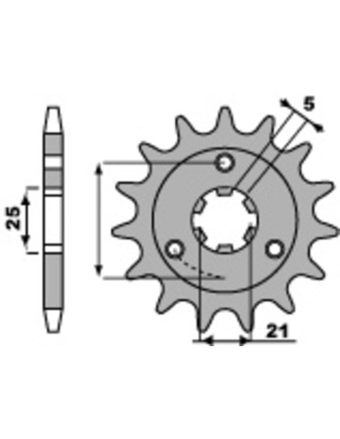 Pinion față standard din oțel PBR 424 - 530
