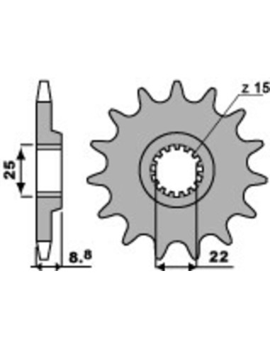 Pinion față standard din oțel PBR 1248 - 520