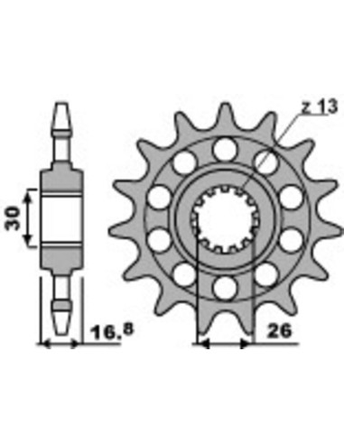 Pinion față standard PBR Racing Steel 347M - 520