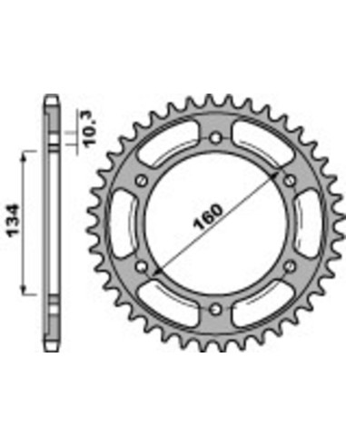 Pinion spate ultra-ușoară din aluminiu PBR Racing 4405 - 525