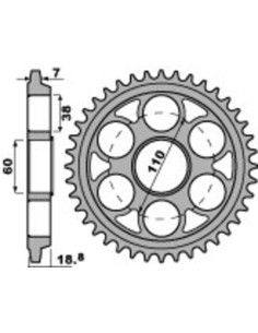 Rear sprocket PBR Aluminium...