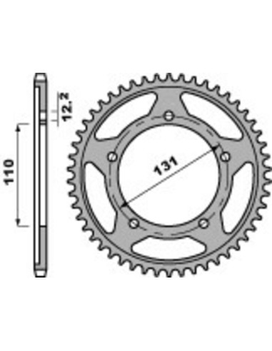 Pinion spate ultra-ușoară din aluminiu PBR Racing 4585 - 525
