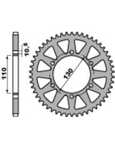 PBR Ultra-Light Aluminium Hard Anodized Rear Sprocket 504 - 520