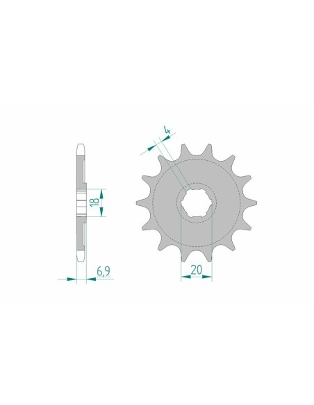 AFAM Steel Standard Front Sprocket 20204 - 520