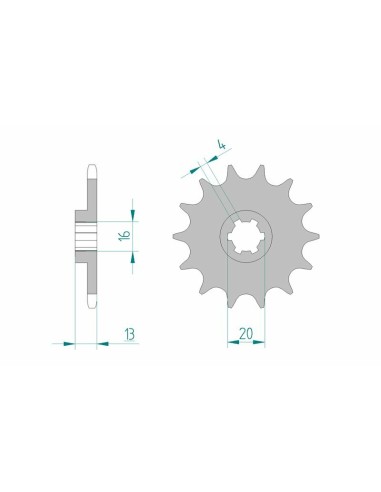 Pinion față standard din oțel AFAM 94214 - 520