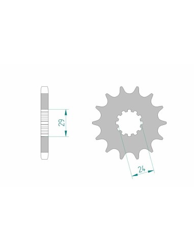 Pinion față standard din oțel AFAM 24601 - 530