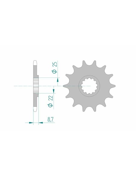 AFAM Steel Standard Front Sprocket 22505 - 520