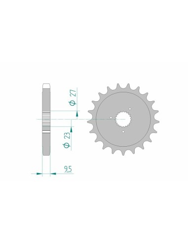 Pinion față standard din oțel AFAM 94802 - 530