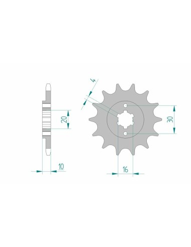 Pinion față standard din oțel AFAM 46203 - 520