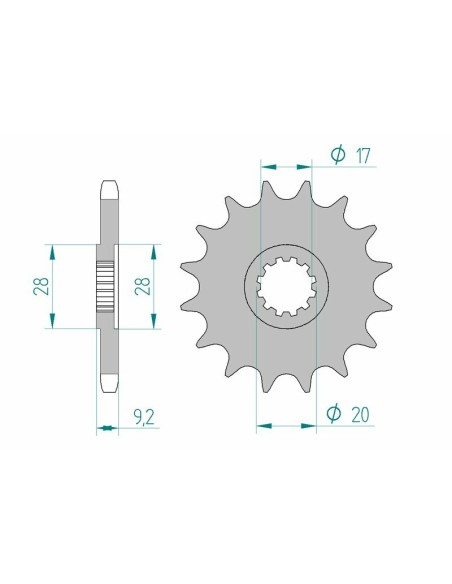 AFAM Steel Standard Front Sprocket 94121 - 428