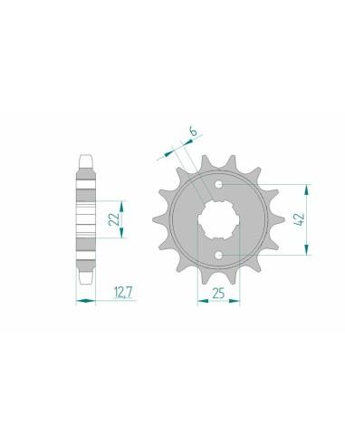 Pinion față standard din oțel AFAM 20502 - 530
