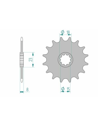 Pinion față standard din oțel AFAM 94108 - 415