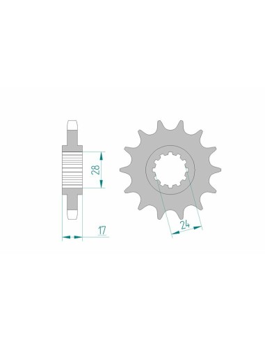 Pinion față standard din oțel AFAM 20504 - 530