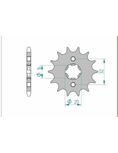 Pinion față standard din oțel AFAM 21208 - 428