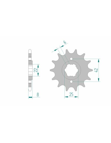 Pinion față standard din oțel AFAM 20500 - 520