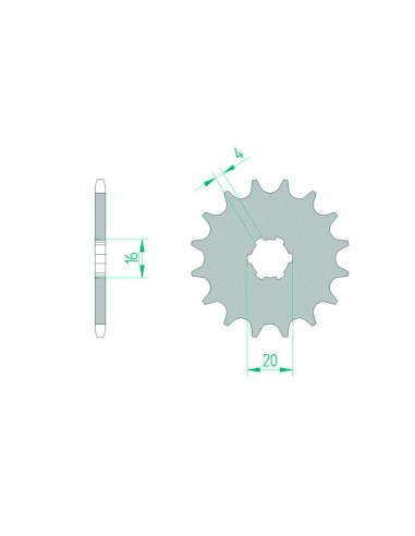 Pinion față standard din oțel AFAM 22101 - 420