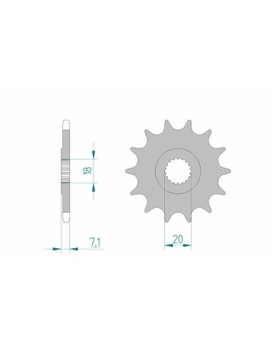 Pinion față standard din oțel AFAM 22203 - 520