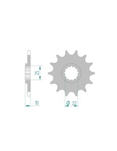 Pinion față standard din oțel AFAM 21510 - 520
