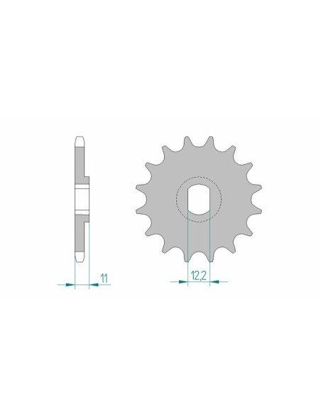 Pinion față standard din oțel AFAM 55201 - 428
